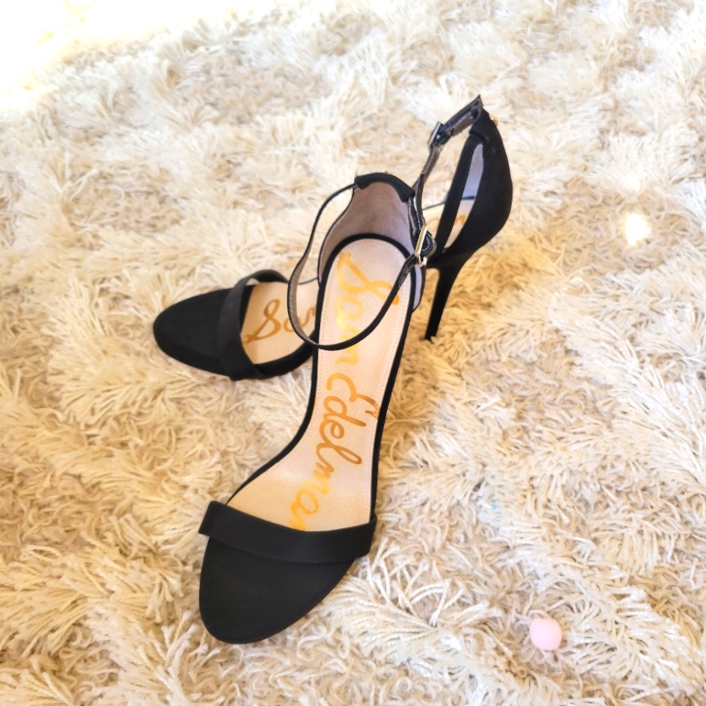 Sam Edelman Eleanor High Heel Stilettos - Black Crepe Fabric Sz 10